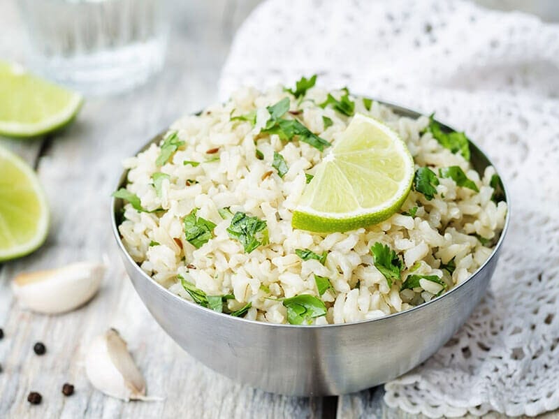 Cilantro Lime Garlic Brown Rice