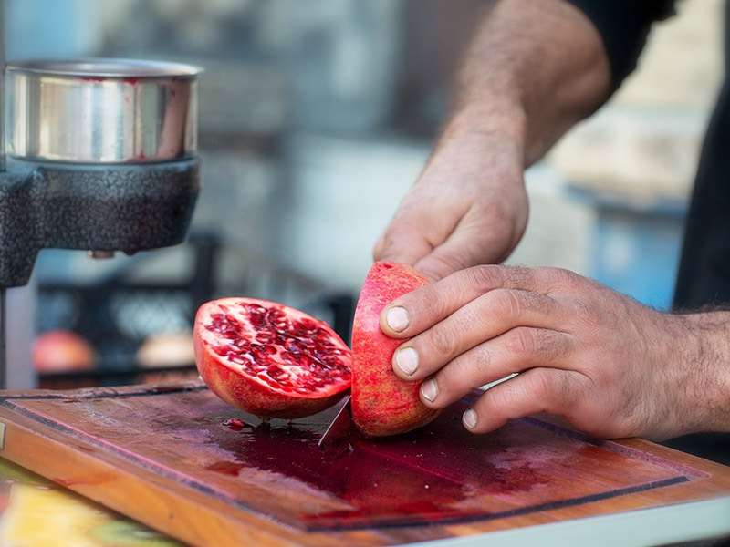 Making Pomegranate Juice
