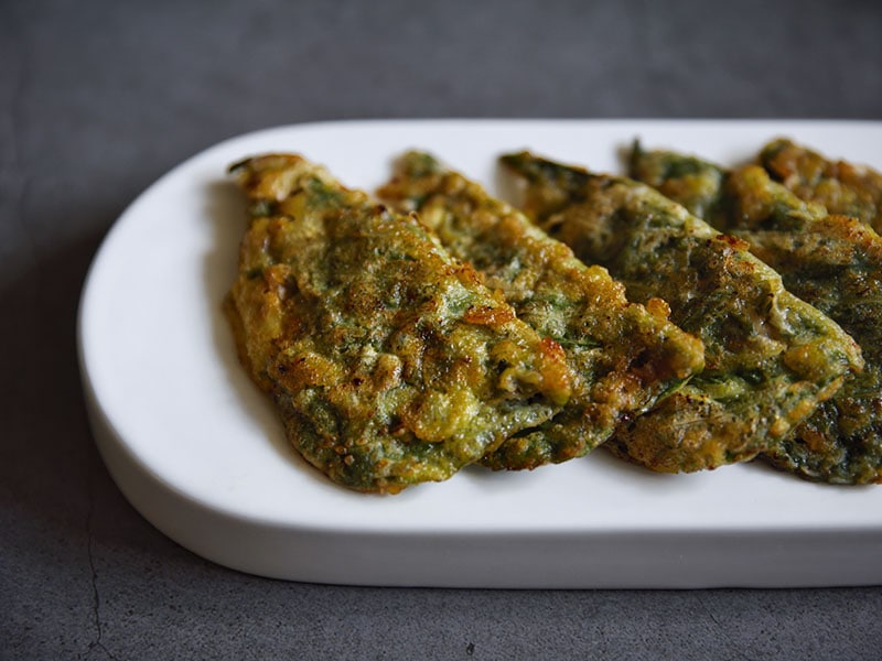 Stuffed Perilla Leaf Pancake