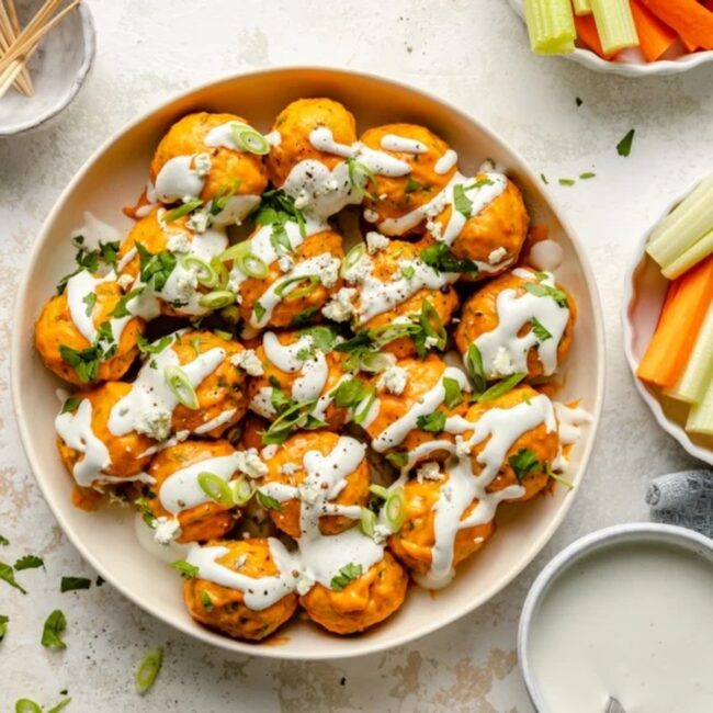 Buffalo Blue Cheese Meatball Dip