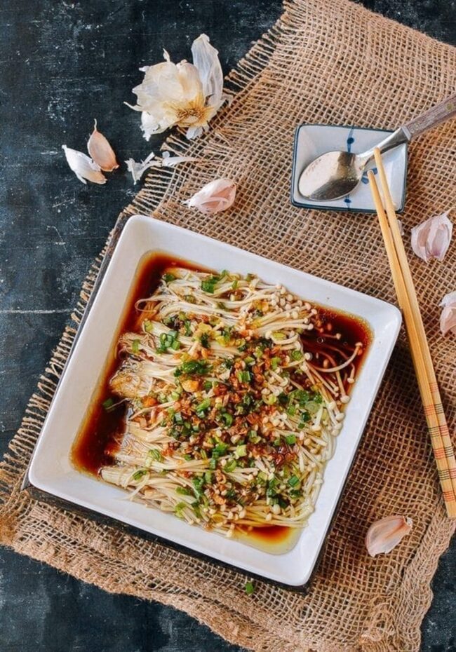 Enoki Garlic and Scallion