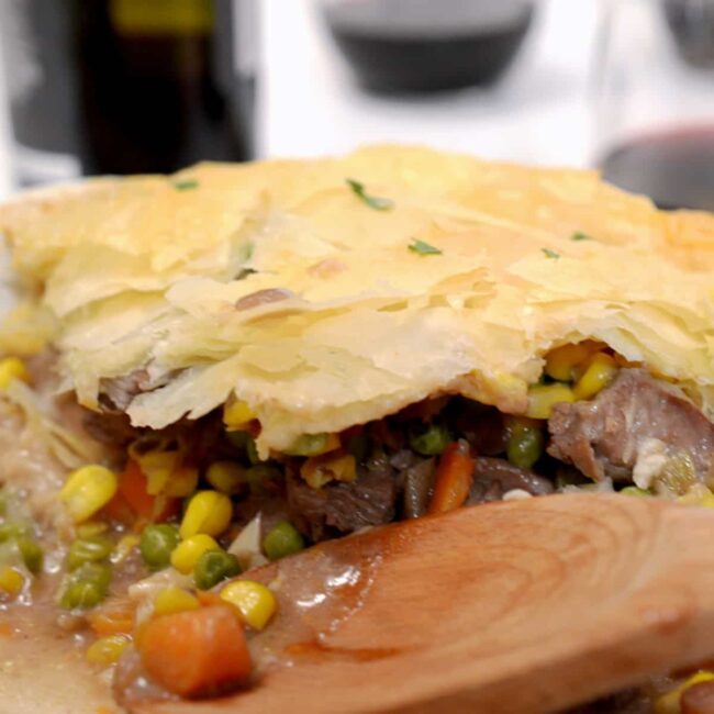 Leftover Prime Rib Phyllo Pot Pie