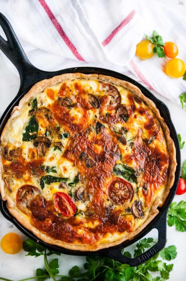 Tomato and Mushroom Quiche