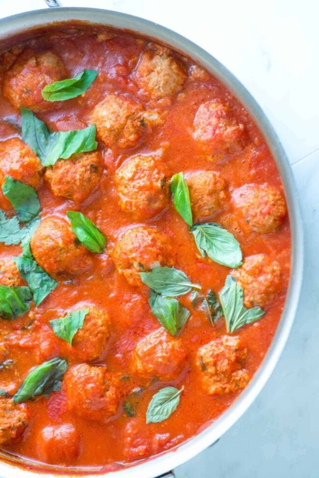 Tomato Basil Meatball Sauce