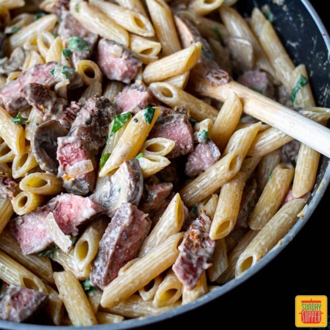 Penne Pasta With Leftover Prime Rib