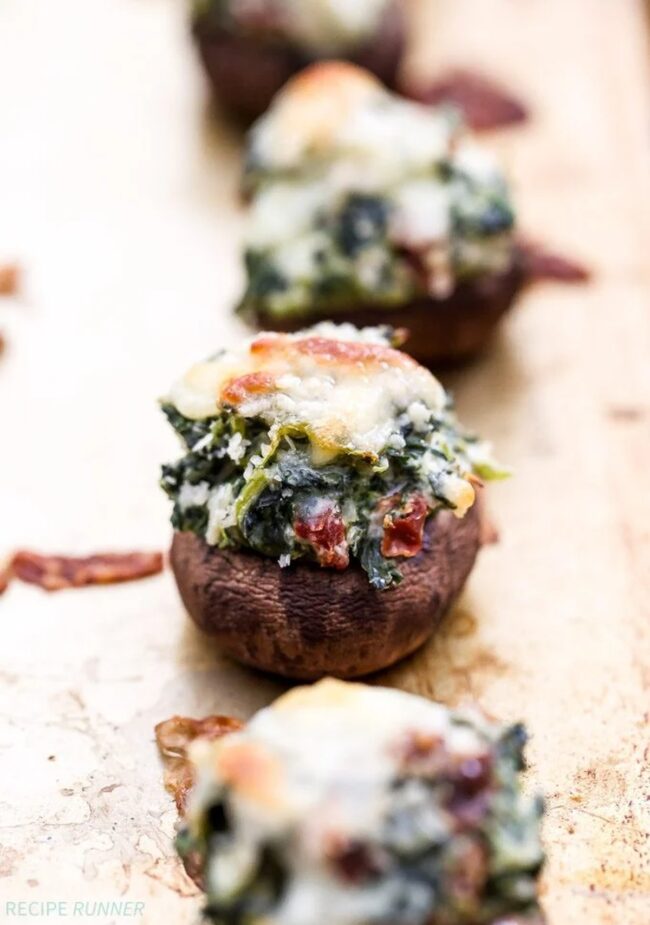 Tomato and Spinach Stuffed Mushrooms