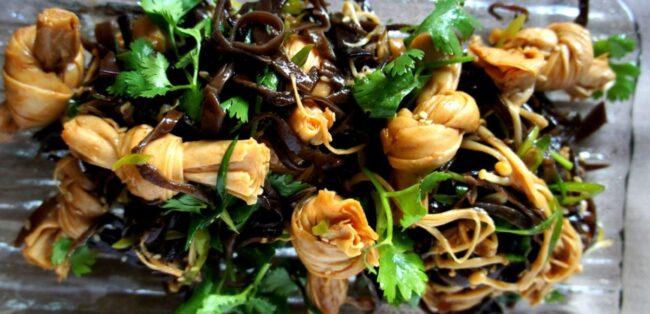 Chilled Tofu Enoki Salad