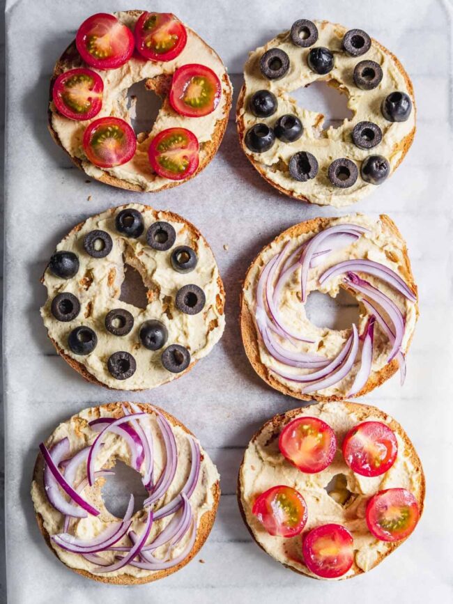 Veggie and Hummus Bagel