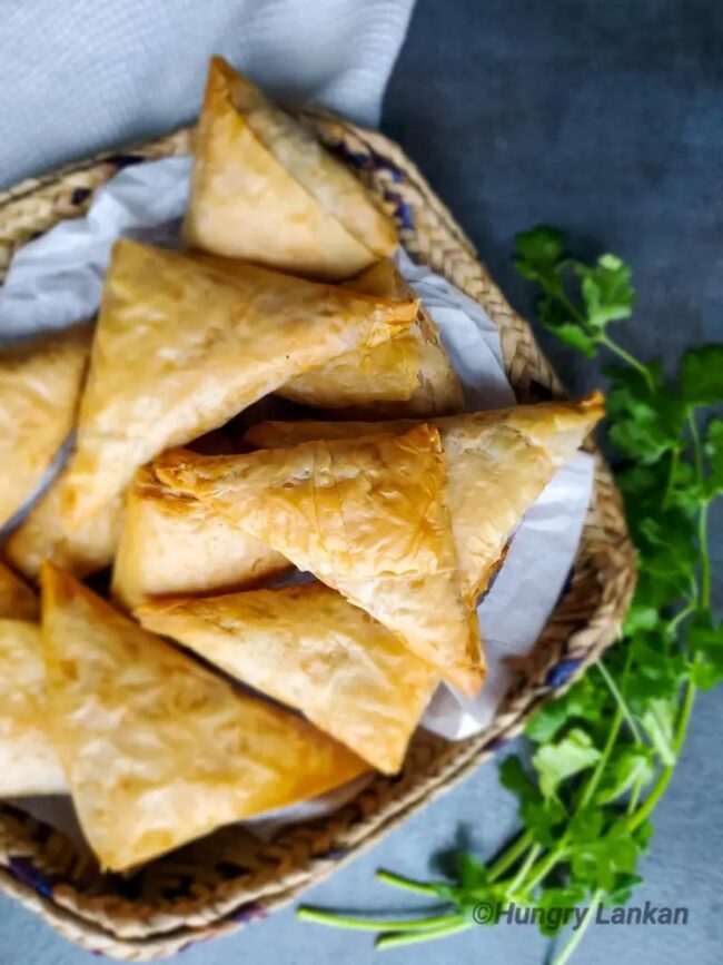 Spicy Samosa Phyllo Triangles