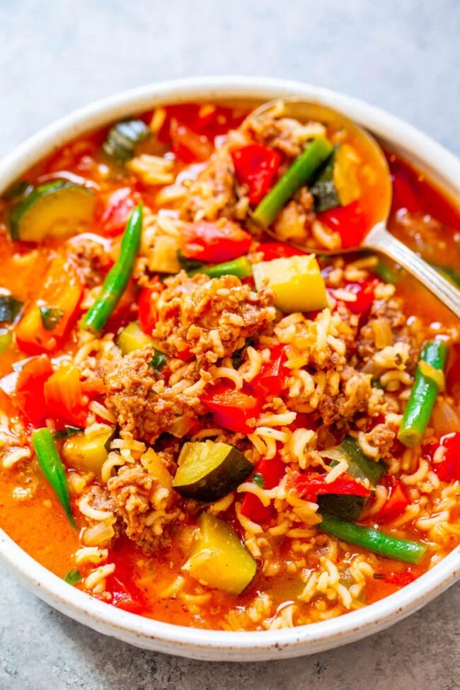 Rice Soup with Sausage