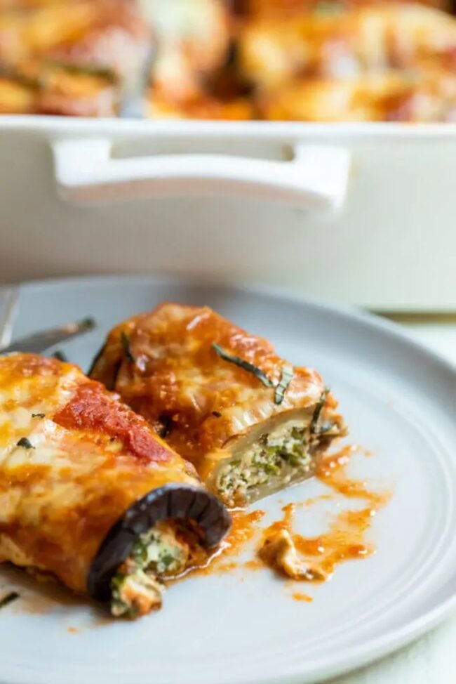 Eggplant Parmesan Phyllo Rolls