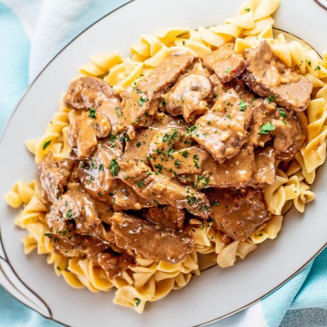 Leftover Prime Rib Beef Stroganoff