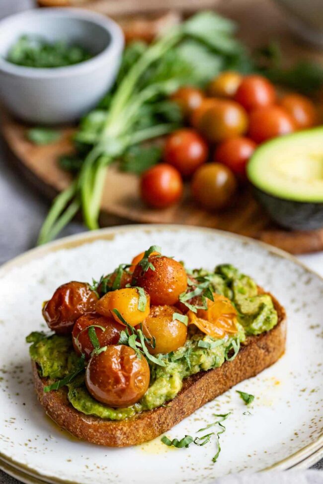 Avocado Toast with Cherry Tomatoes