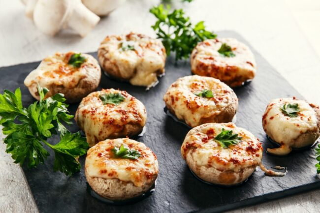 Goat Cheese and Herb-Stuffed Mushrooms