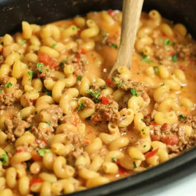 Slow Cooker Healthier Hamburger Helper