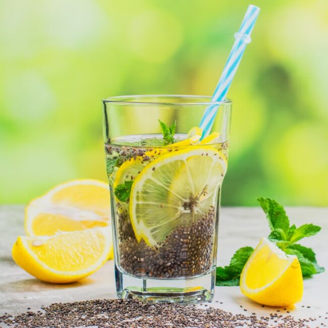 Lemon Chia Seed Cocktail