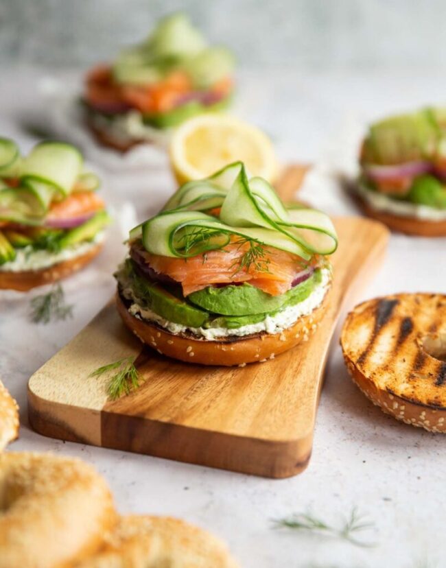Smoked Salmon Bagel Sandwich