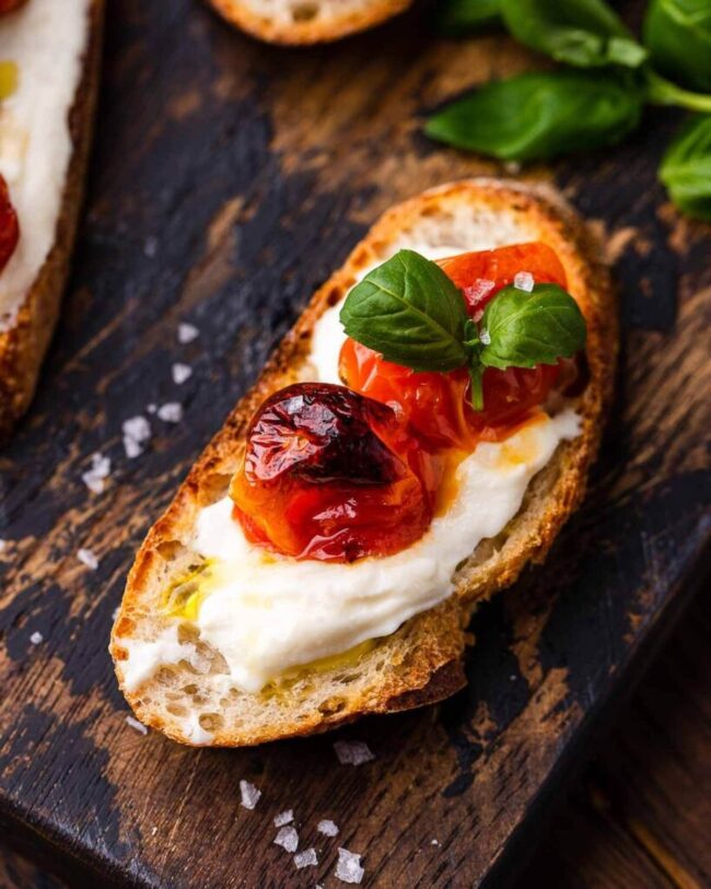 Tomato and Ricotta Crostini