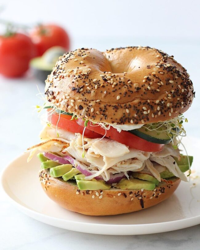 Turkey Club Bagel