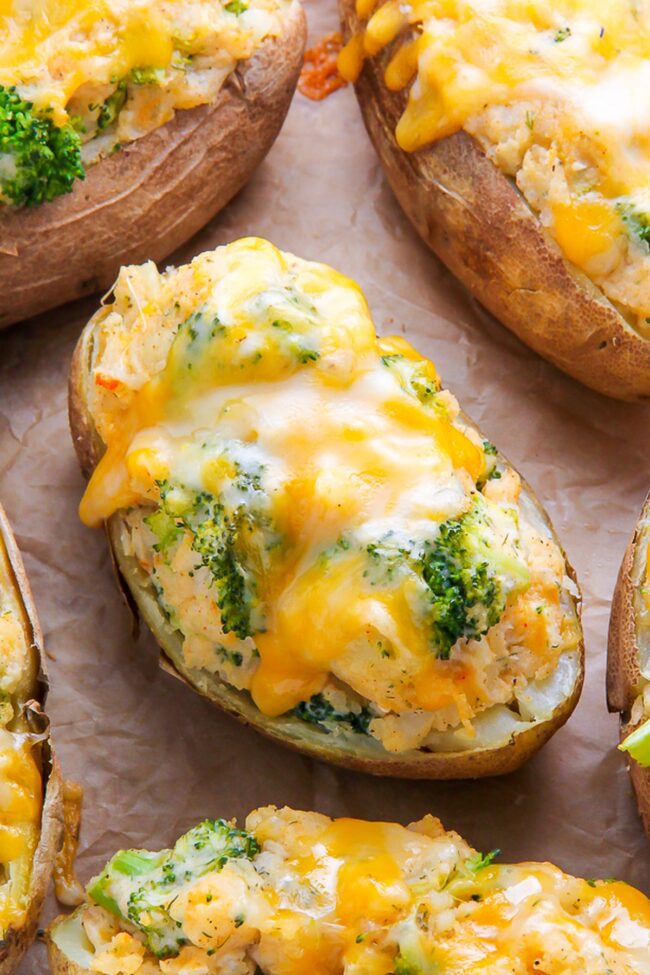 Broccoli Cheddar-Stuffed Potatoes