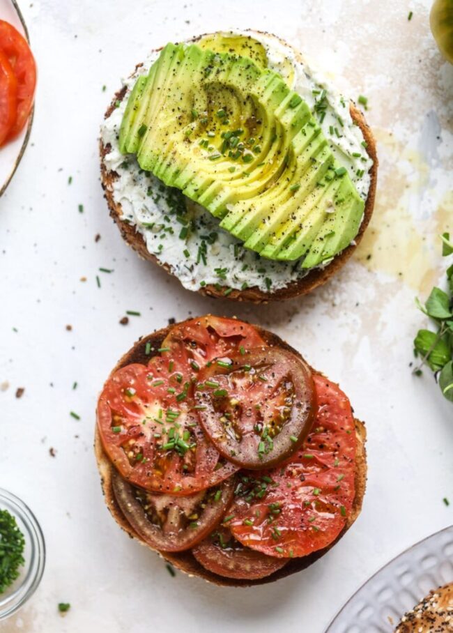 Avocado and Tomato Bagel