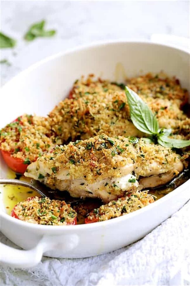Pesto and Goat Cheese Stuffed Chicken