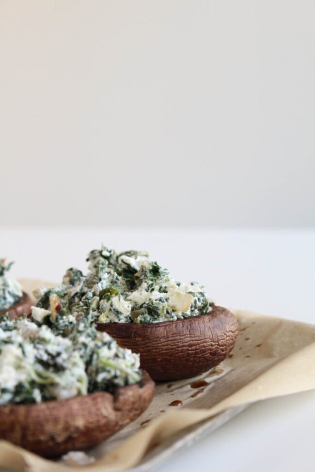 Goat Cheese and Spinach Stuffed Portobellos