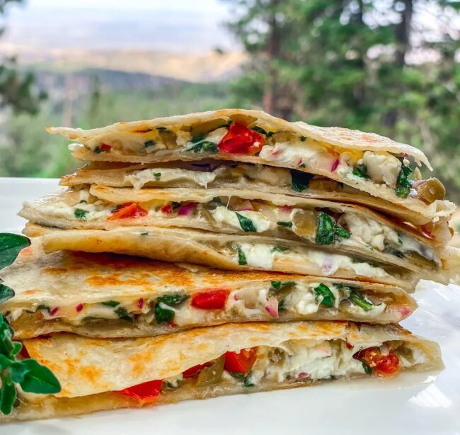 Spinach and Feta Breakfast Quesadilla