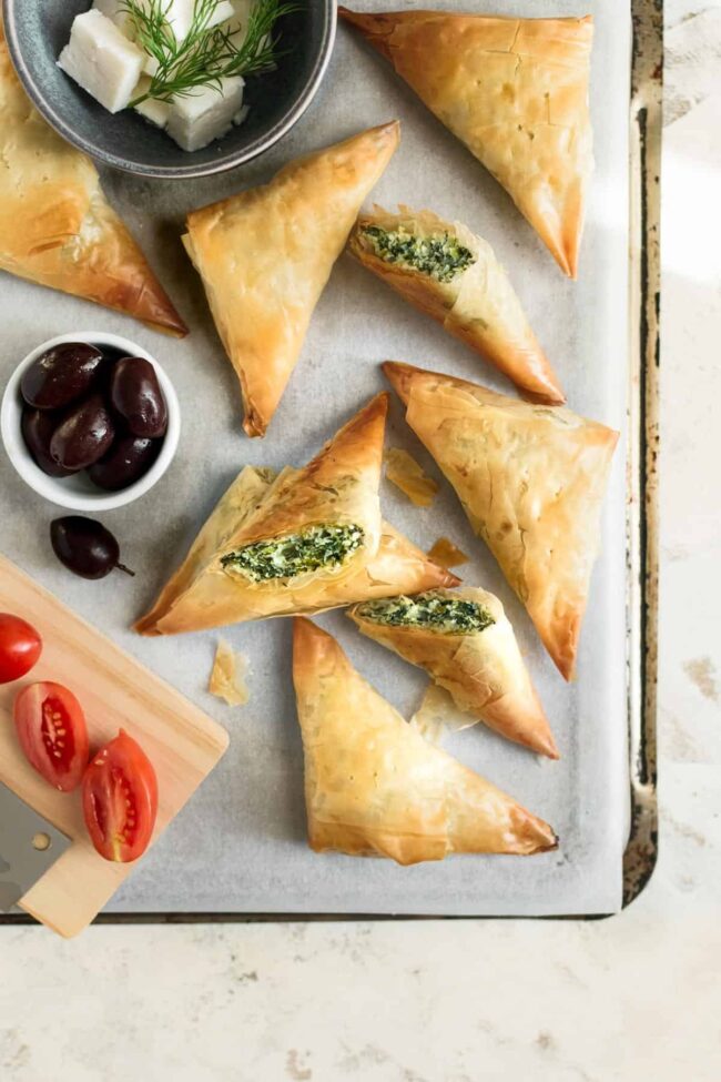 Spinach and Feta Phyllo Triangles