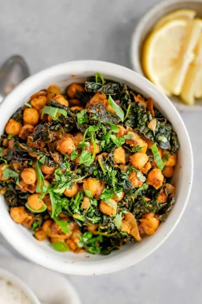 Indian Spiced Chickpeas and Spinach
