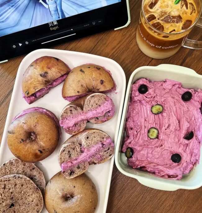 Blueberry Cream Cheese Bagel