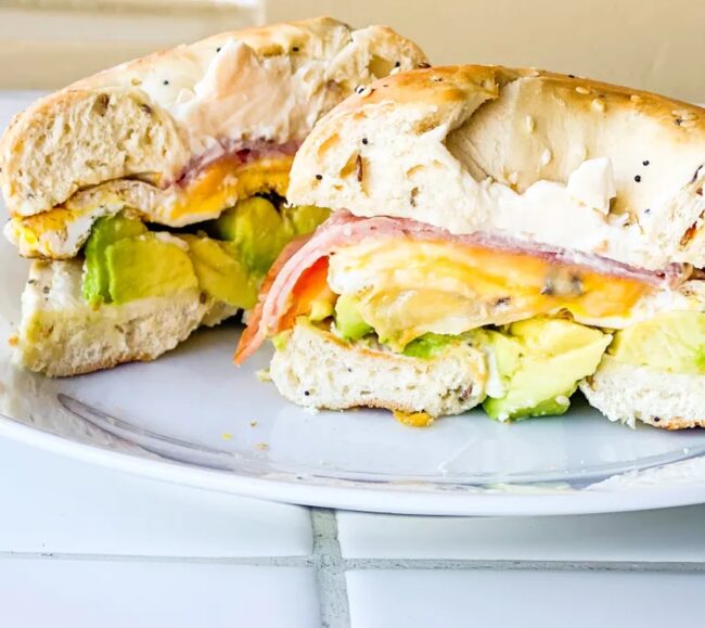 Ham and Swiss Bagel