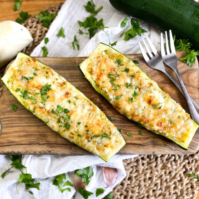 Cheesy Stuffed Zucchini