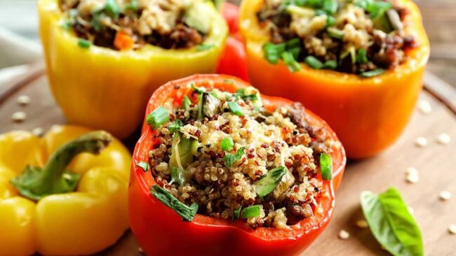 Quinoa and Black Bean Stuffed Peppers