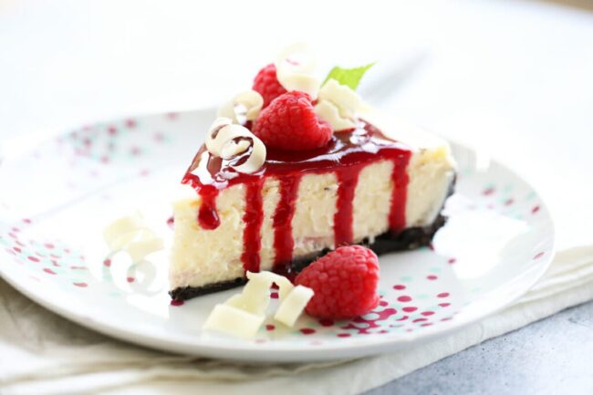 White Chocolate Raspberry Cheesecake