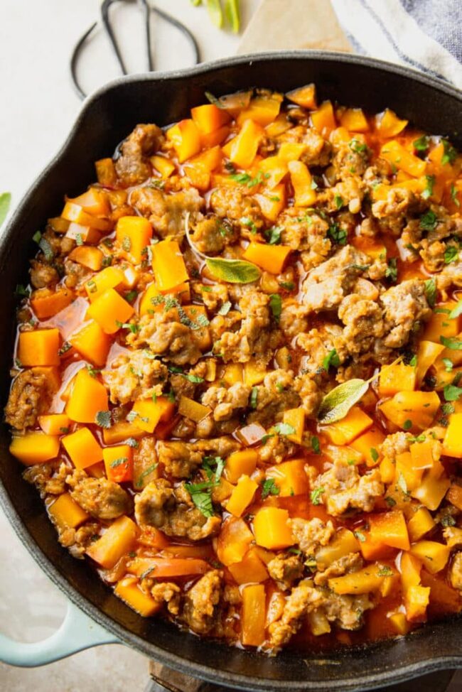 Yellow Squash and Sausage Skillet