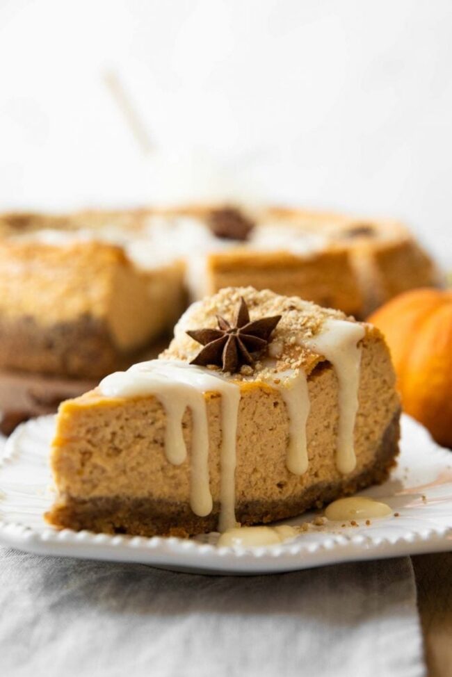 Maple Bourbon Pumpkin Cheesecake