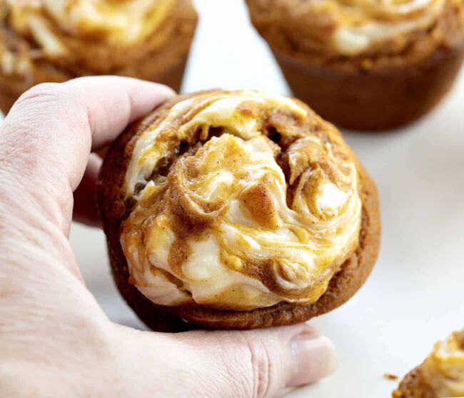 Pumpkin Cream Cheese Swirl Muffins