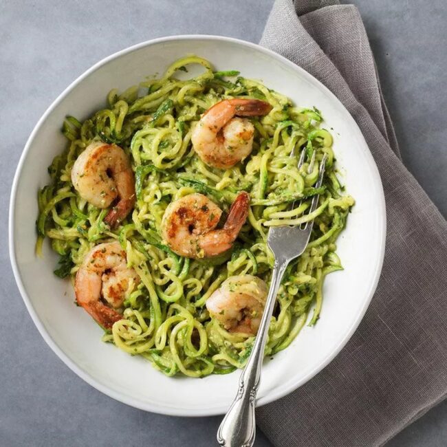 Zucchini Noodles with Avocado Pesto