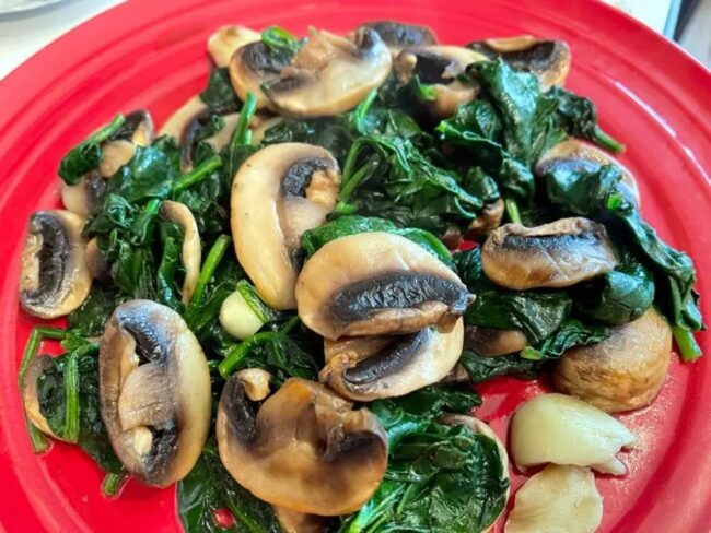 Mushroom and Spinach Stir-fry