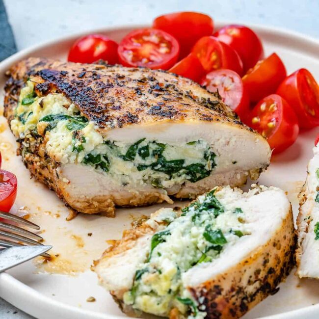 Spinach and Cottage Cheese Stuffed Chicken