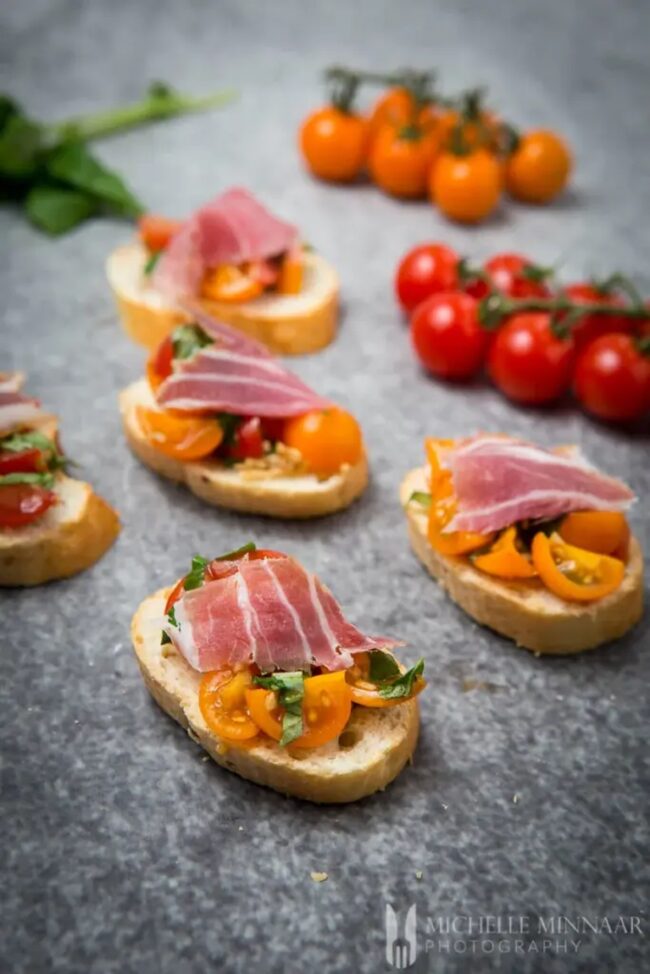 Ham and Tomato Bruschetta