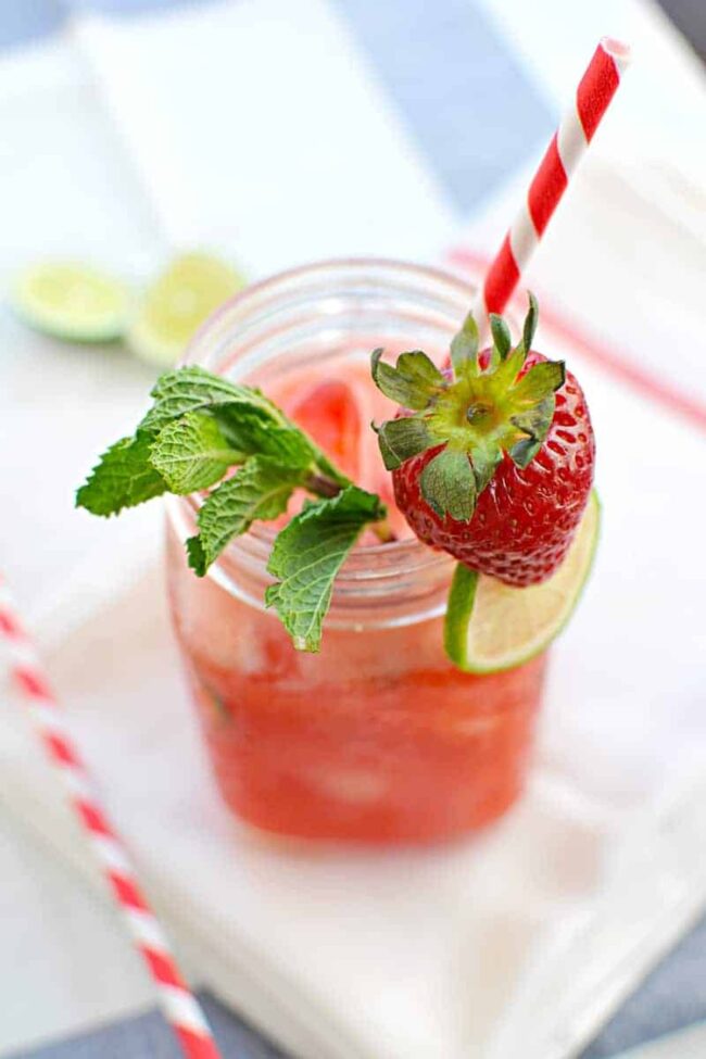 Frozen Coconut Strawberry Limeade