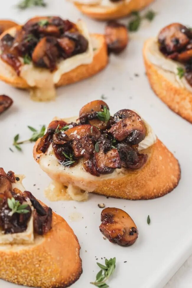 Baby Bella Mushroom and Brie Crostini