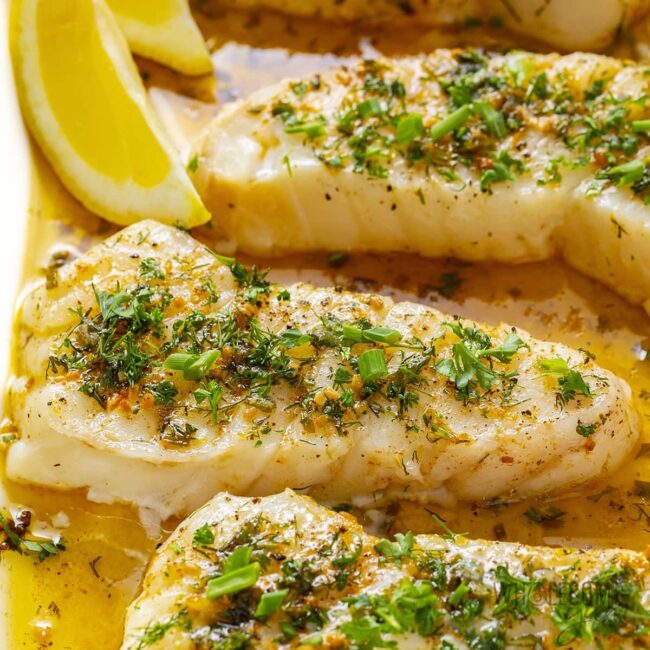 Baked Halibut with Garlic and Herbs