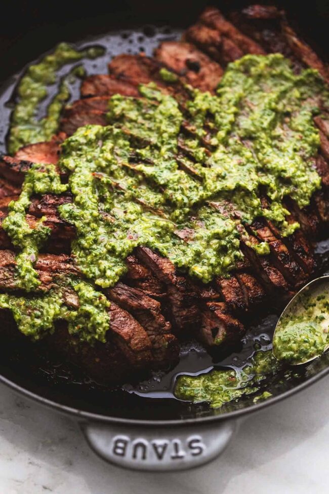 Spicy Chimichurri Flank Steak