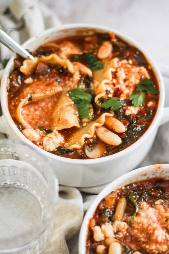 Vegetarian Tuscan Lasagne Soup
