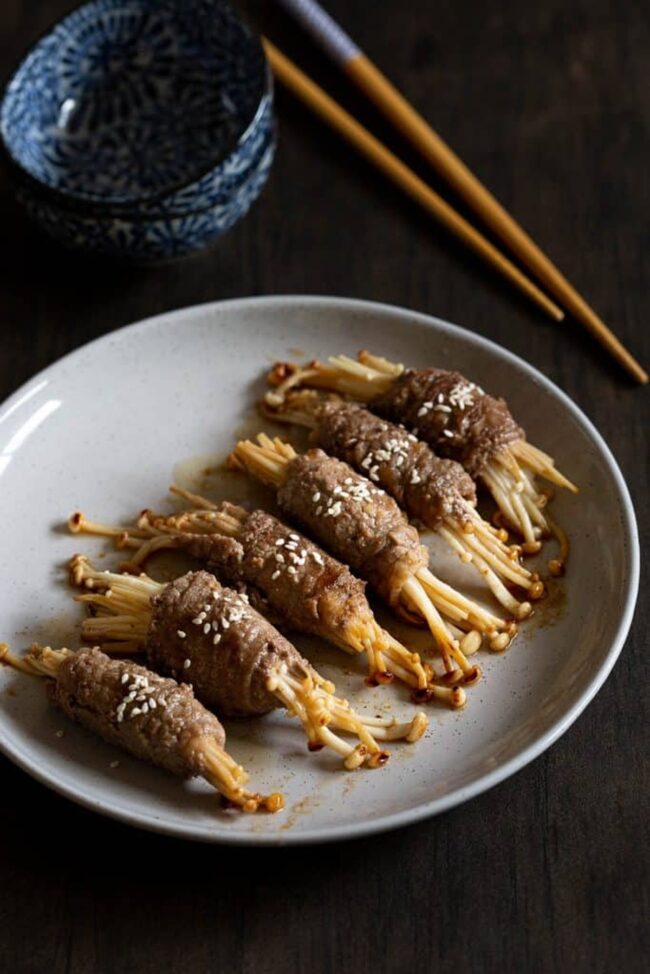 Enoki and Beef Rolls