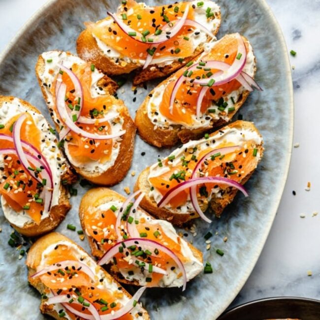 Smoked Salmon on Crostini
