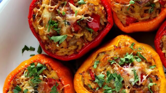 Bison Stuffed Peppers